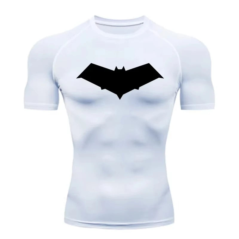 Bat Print Quick Dry Compression Rash Guard Unisex Top