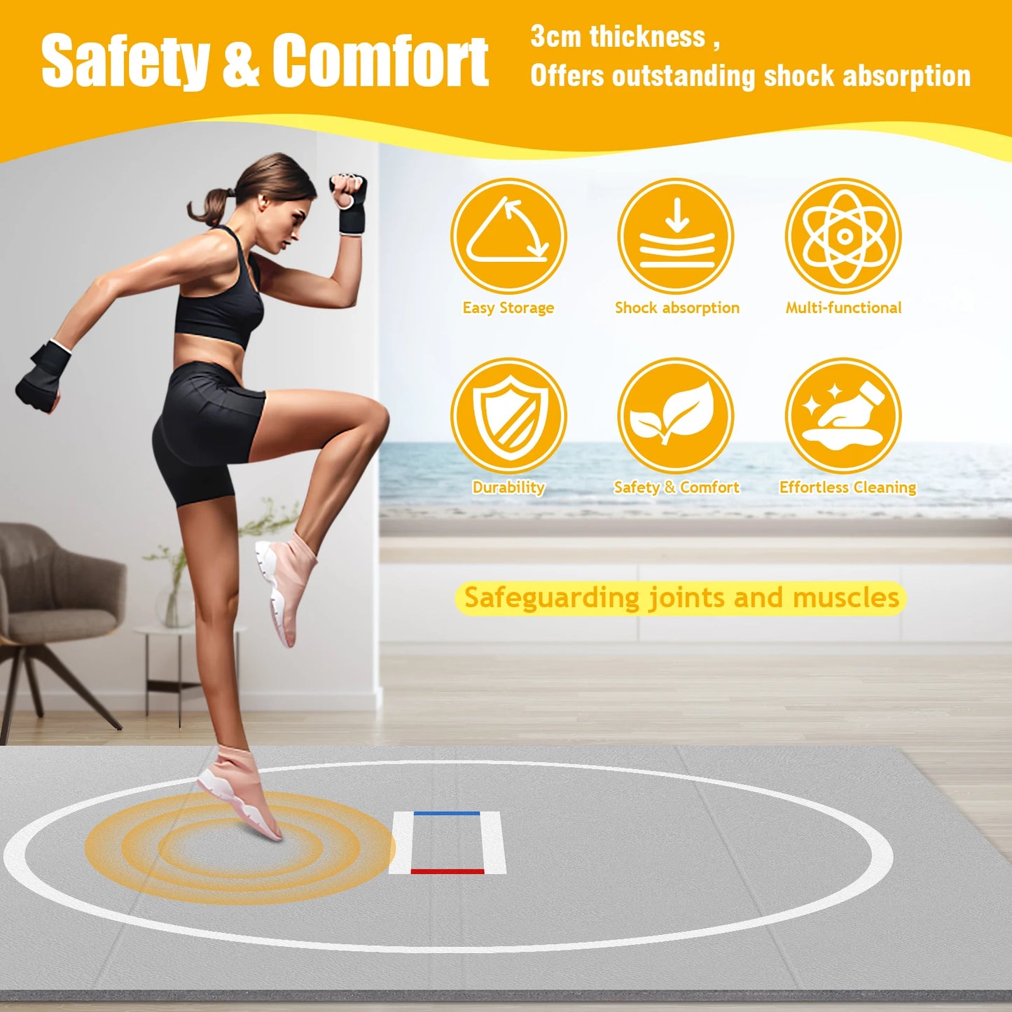 APWIKOGER Wrestling Mat For Grappling And Martial Arts Training