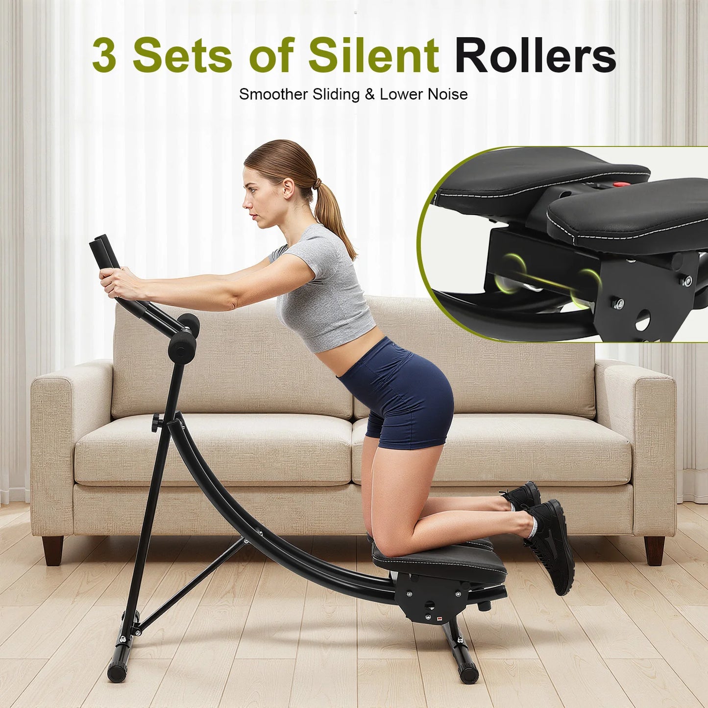 Ab Machine With LED Display, 330 Lb Capacity, Foldable Gym