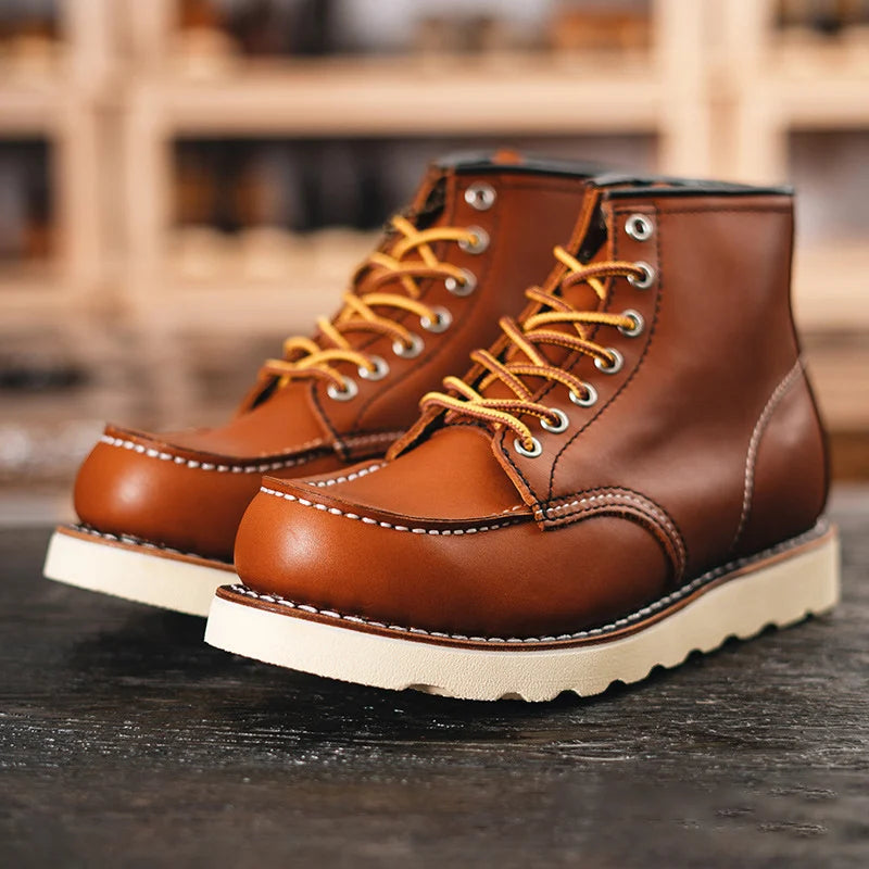 KOWM Waterproof Cowhide Leather Hiking Boots For Outdoor Trekking