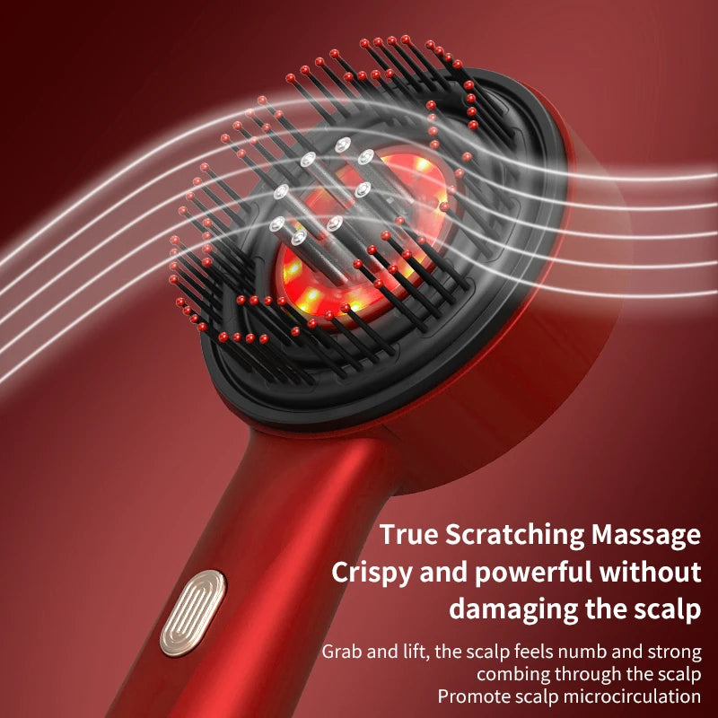PastSky Electric Vibration Massage Comb With Red Light Hair Growth