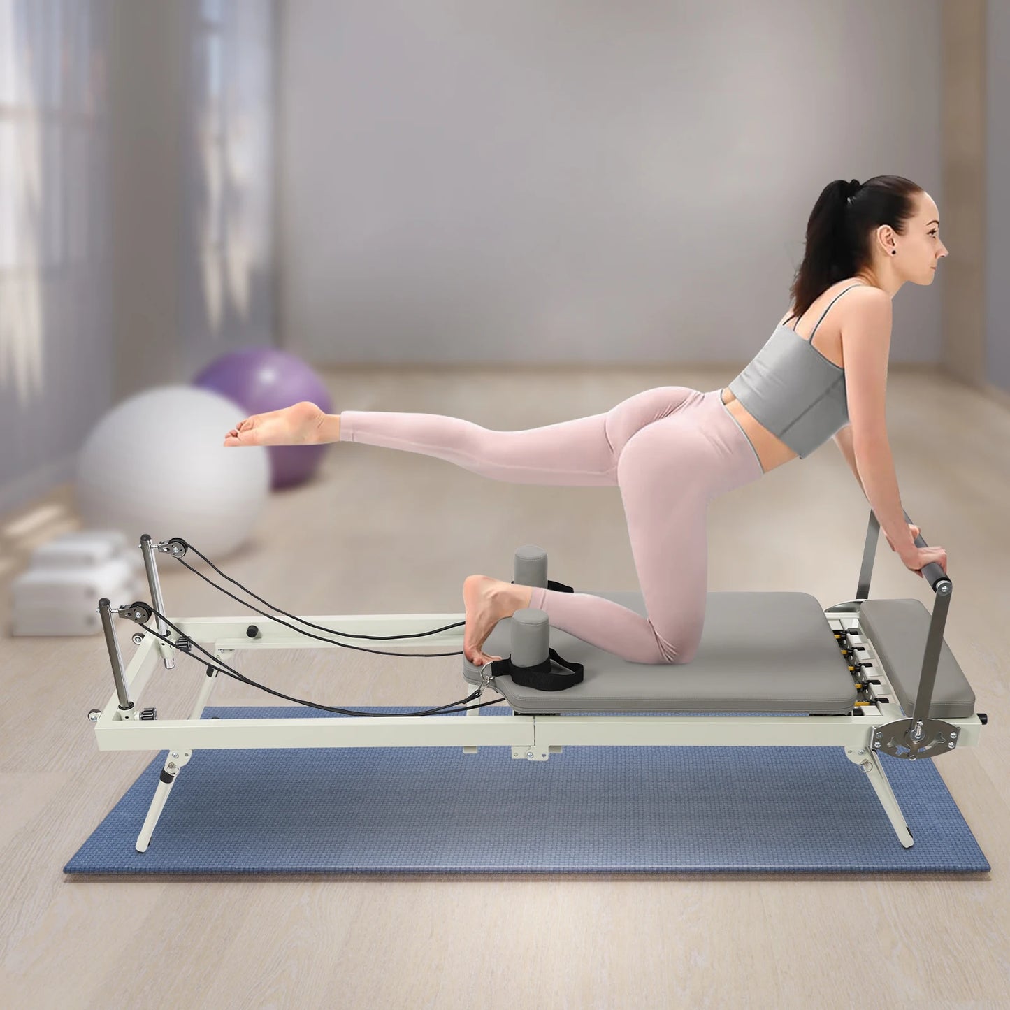 Foldable Pilates Reformer Machine For Multifunctional Yoga And Fitness Equipment - Alice's Wellness Hub