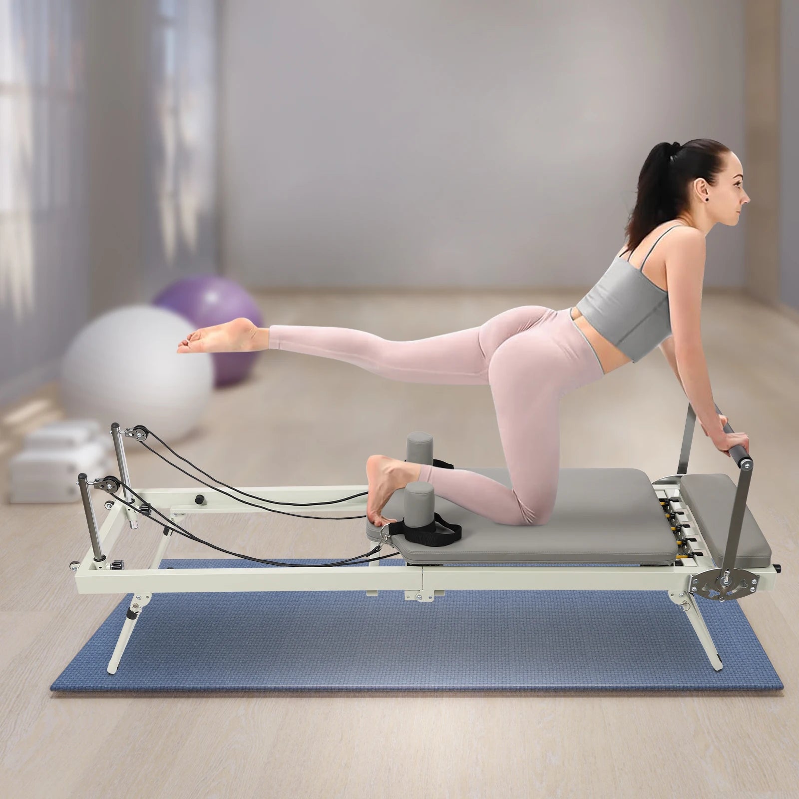 Foldable Pilates Reformer Machine For Multifunctional Yoga And Fitness Equipment - Alice's Wellness Hub