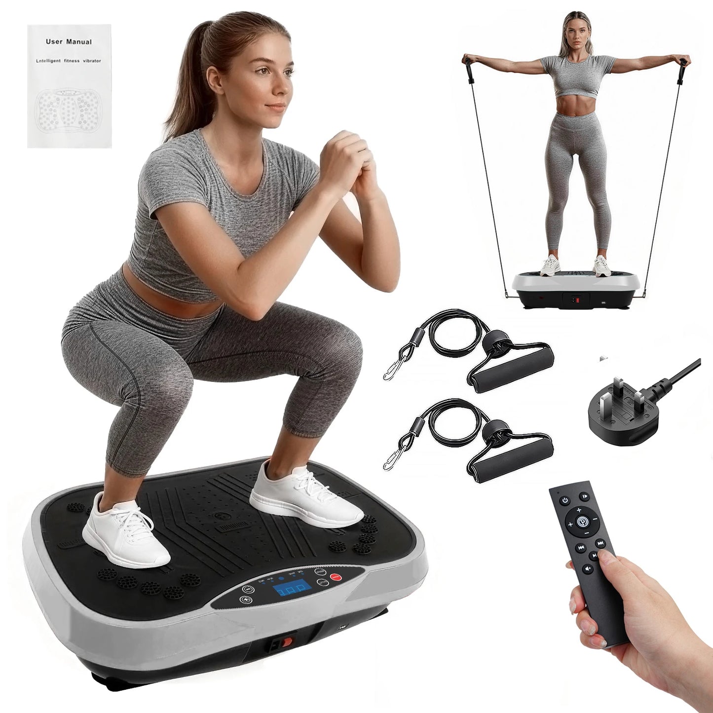 Portable Vibration Plate Exercise Machine Full Body Workout With Bluetooth Bands - Alice's Wellness Hub