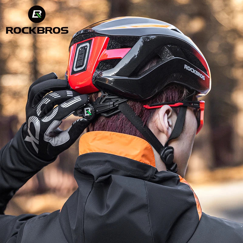 ROCKBROS Cycling Helmet Front Light Type-C Charging LED Safety