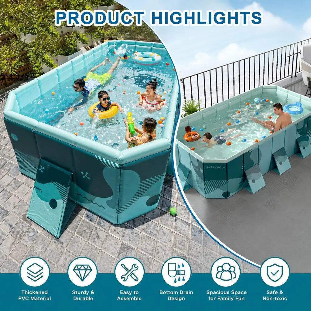 Foldable Inflation Free Family Swimming Pool PVC Portable Backyard