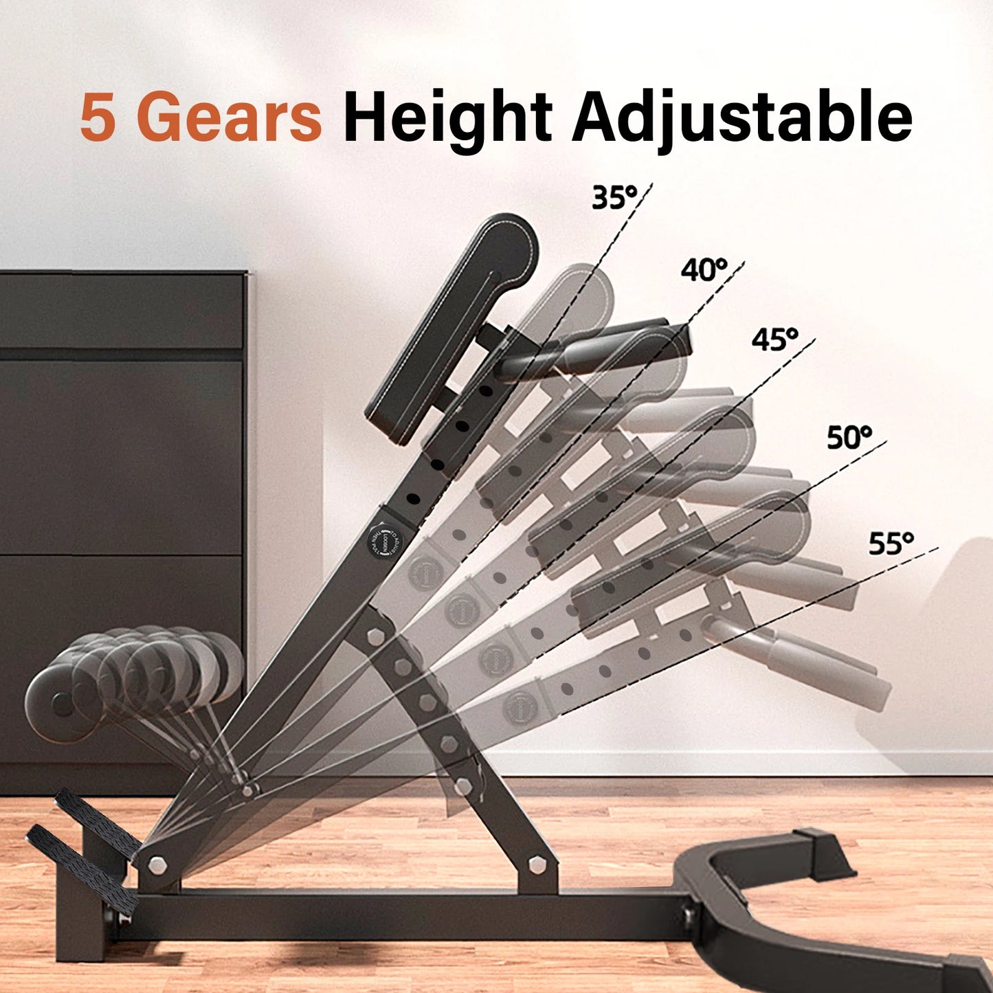 Folding Roman Chair Hyperextension Bench Core Strength Training
