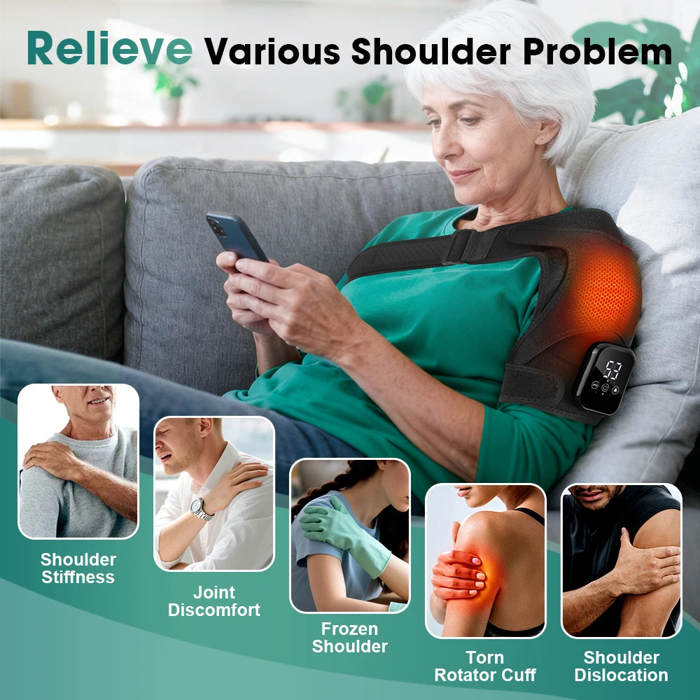 Hailicare Electric Heating Shoulder Brace With Vibration Massage
