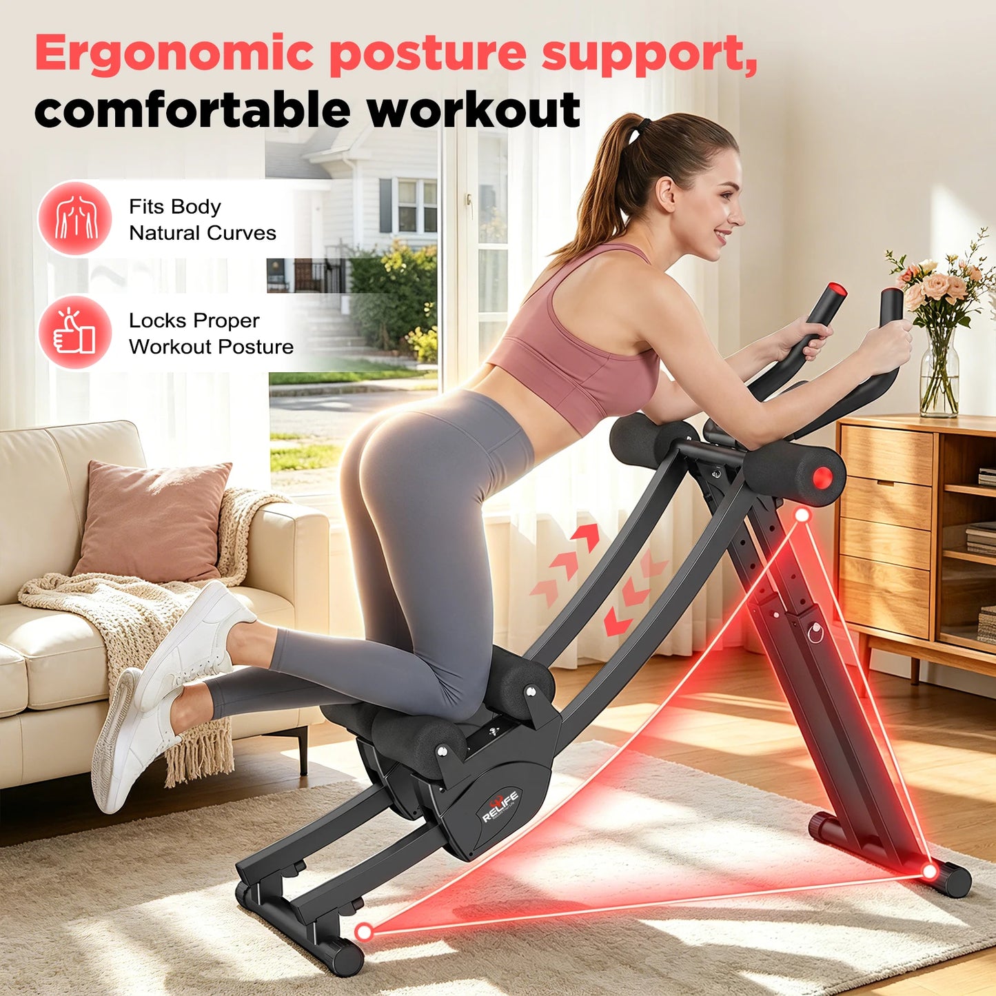Relife Sports Dual Split Track Ab Machine For Home Fitness - Alice's Wellness Hub