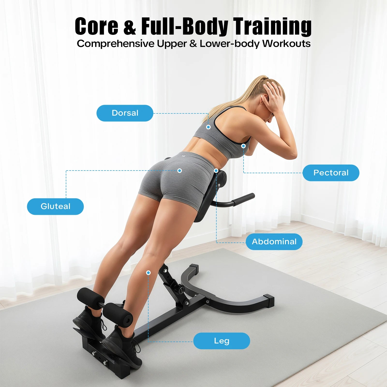 Back Extension Roman Chair With Foldable Steel Frame - Alice's Wellness Hub