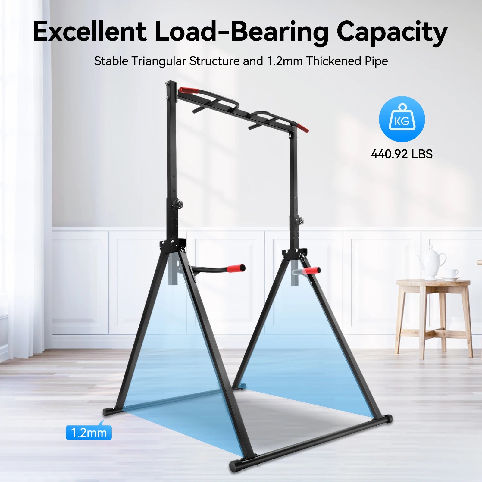 Foldable Adjustable Pull Up Bar For Home Gym 200kg Capacity - Alice's Wellness Hub
