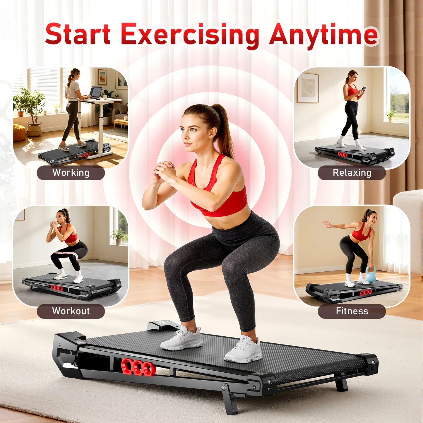 AKLUER Under Desk Vibration Walking Pad 3 In 1 Treadmill