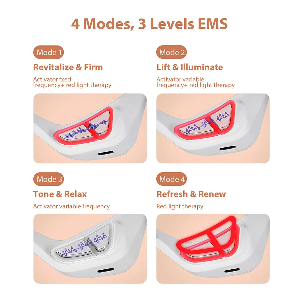 Red Light Eye Massager EMS Eye Care Device Eye Bags Dark Circles Fine Lines Relief Wireless Eye Beauty Machine for Home Travel