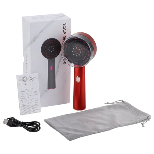 PastSky Electric Vibration Massage Comb With Red Light Hair Growth