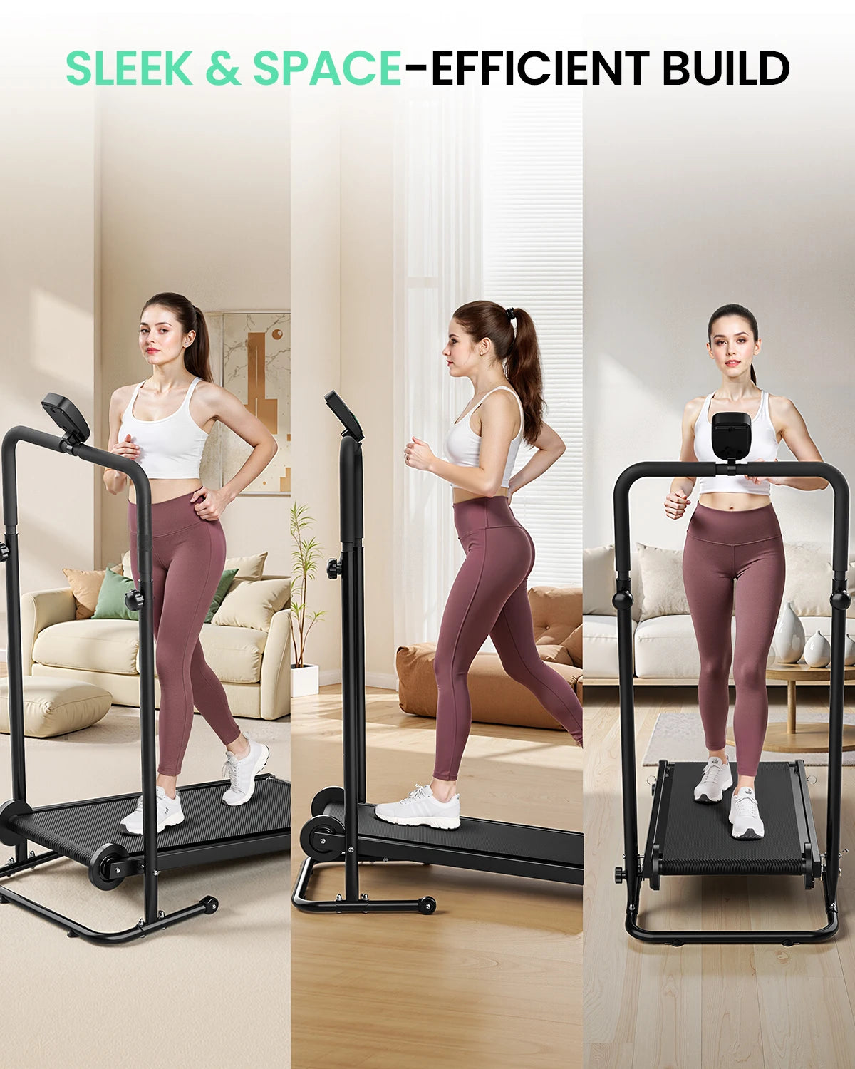 AKLUER Non-Electric Treadmill With Dual Flywheel And LCD Monitor - Alice's Wellness Hub