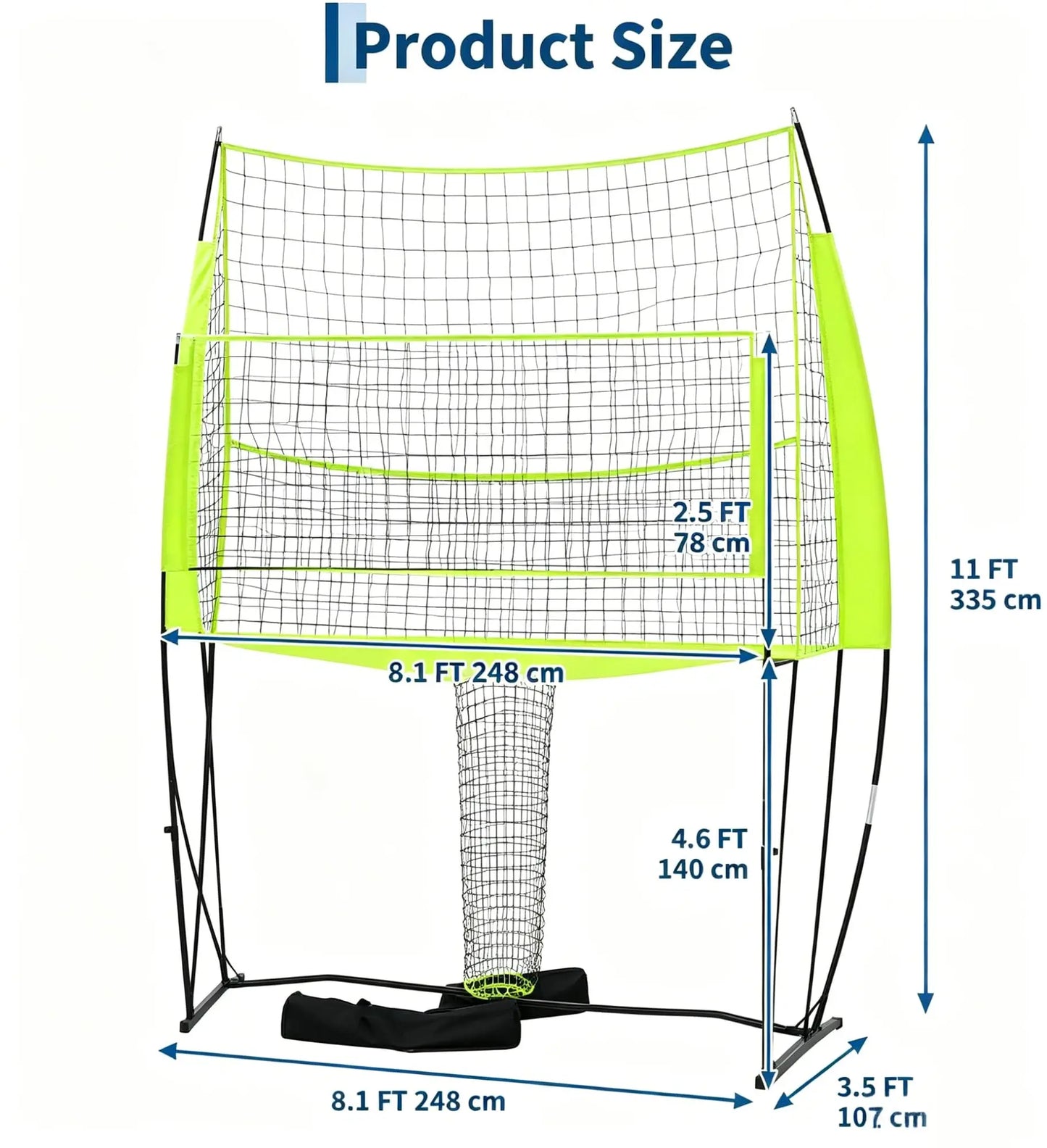 HiMISS Volleyball Net Height Adjustable Training System For Indoor Outdoor