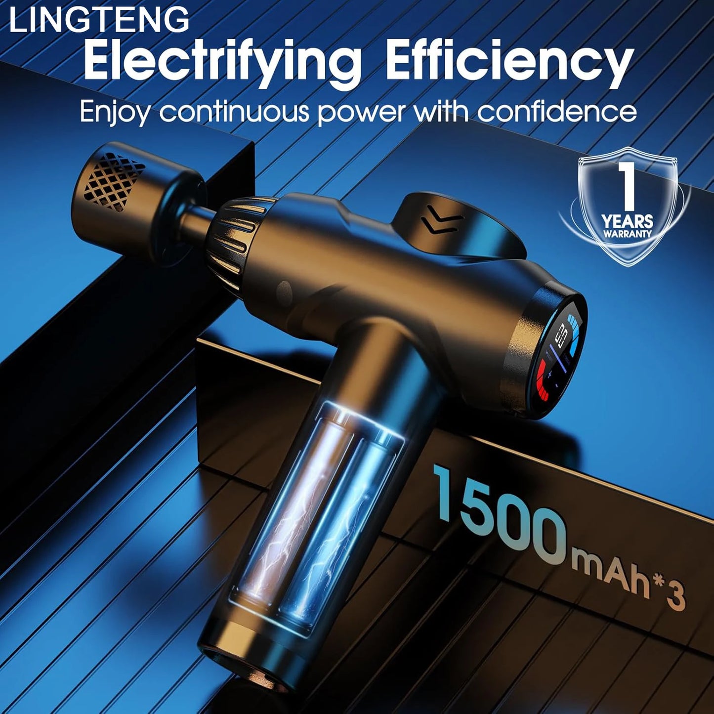 LINGTENG Massage Gun With Hot And Cold Functions, 7 Heads, Deep Tissue Massager - Alice's Wellness Hub