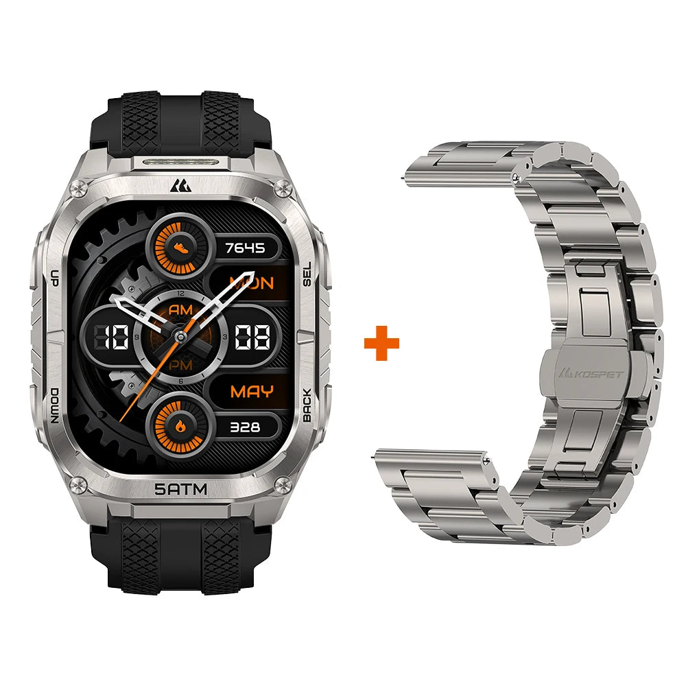 KOSPET Tank M4C Rugged Smartwatch Military GPS With Flashlight 5ATM