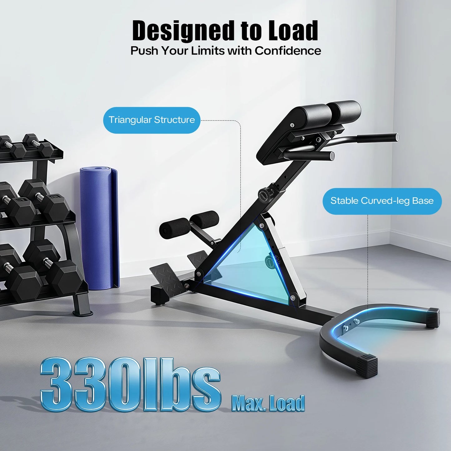 Back Extension Roman Chair With Foldable Steel Frame - Alice's Wellness Hub