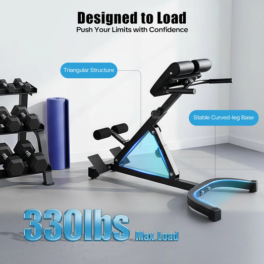 Back Extension Roman Chair With Foldable Steel Frame - Alice's Wellness Hub