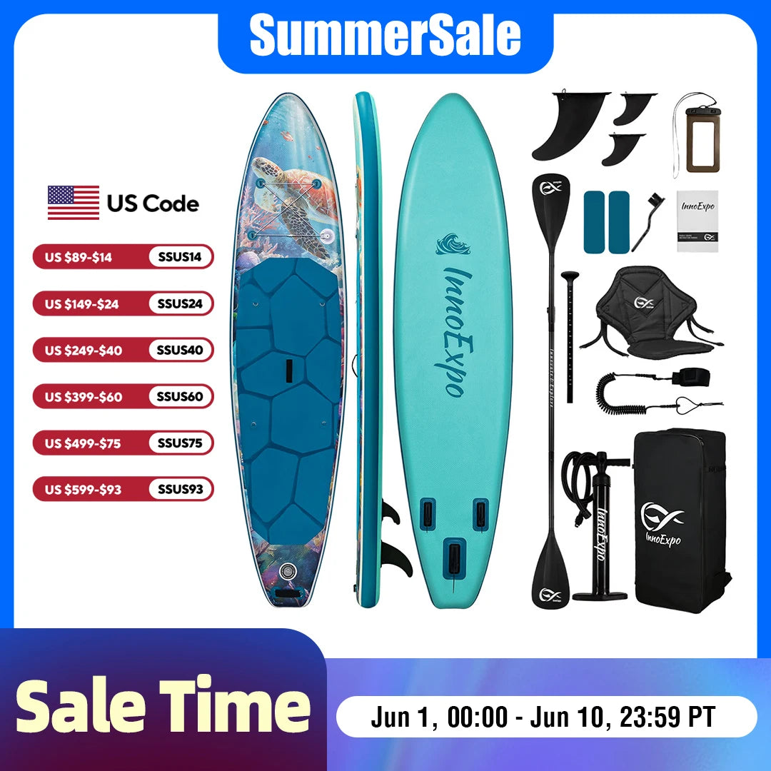 InnoExpo Inflatable Stand Up Paddle Board With Accessories