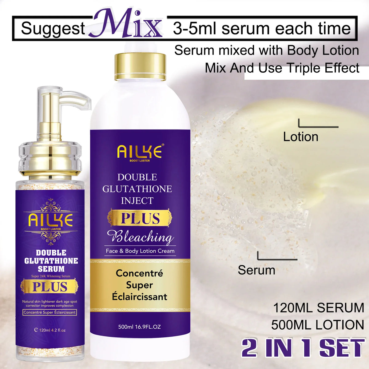 Ailke Double Glutathione Whitening Serum for Dark Spot Reduction
