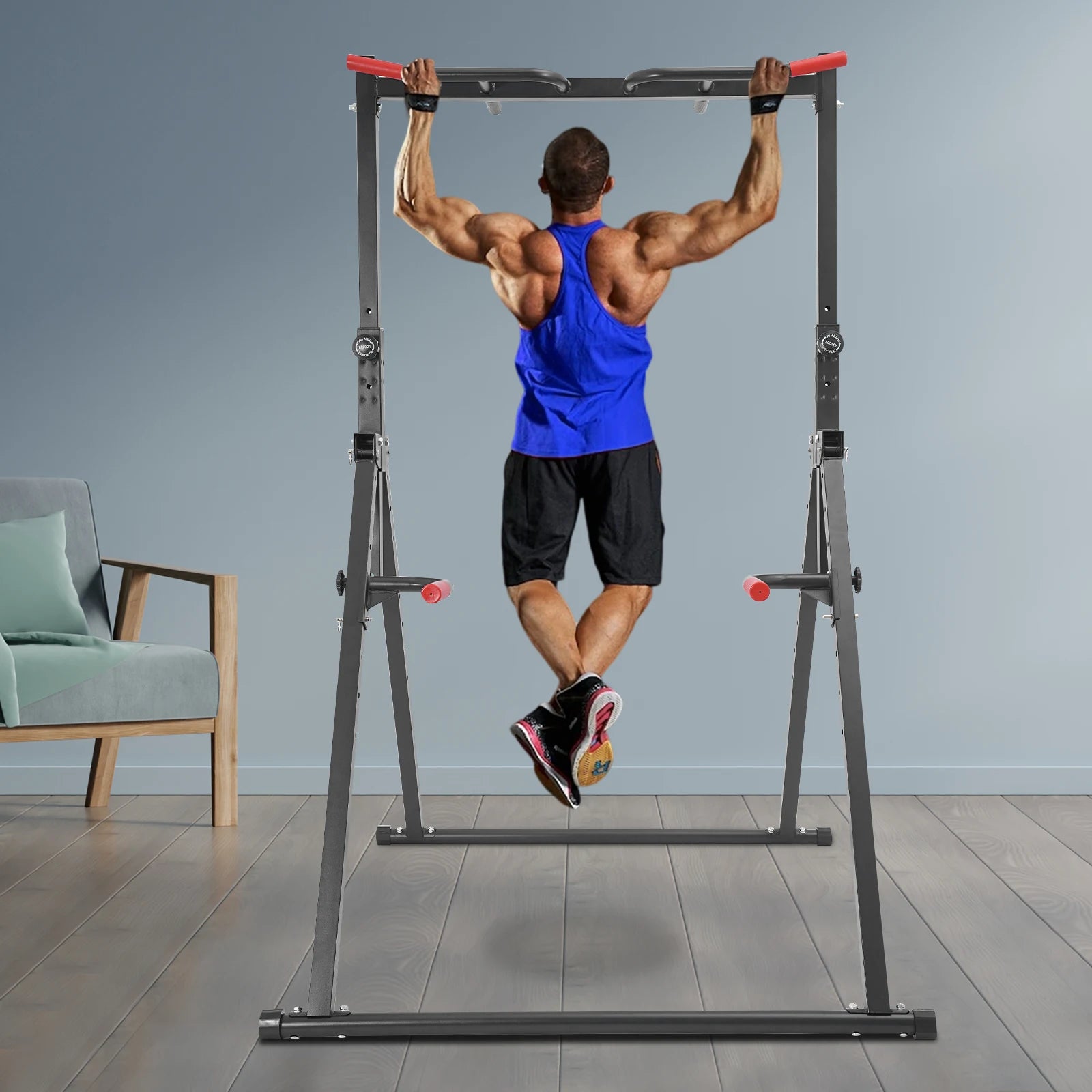 Power Tower Pull Up Bar Dip Station Adjustable Free Standing - Alice's Wellness Hub