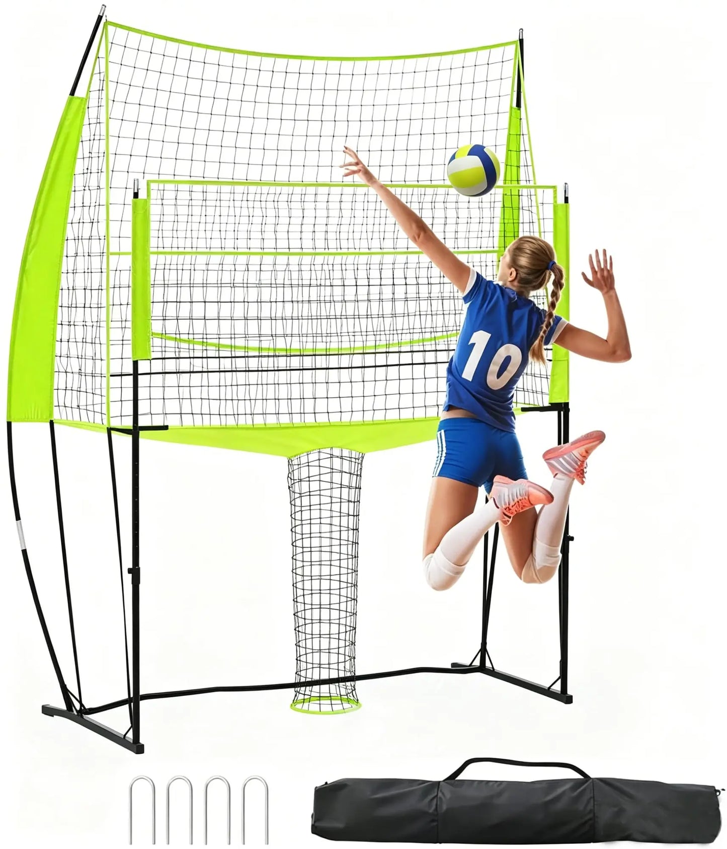 HiMISS Volleyball Net Height Adjustable Training System For Indoor Outdoor