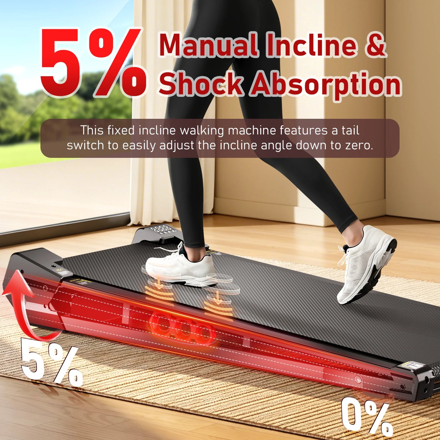 AKLUER Under Desk Vibration Walking Pad 3 In 1 Treadmill