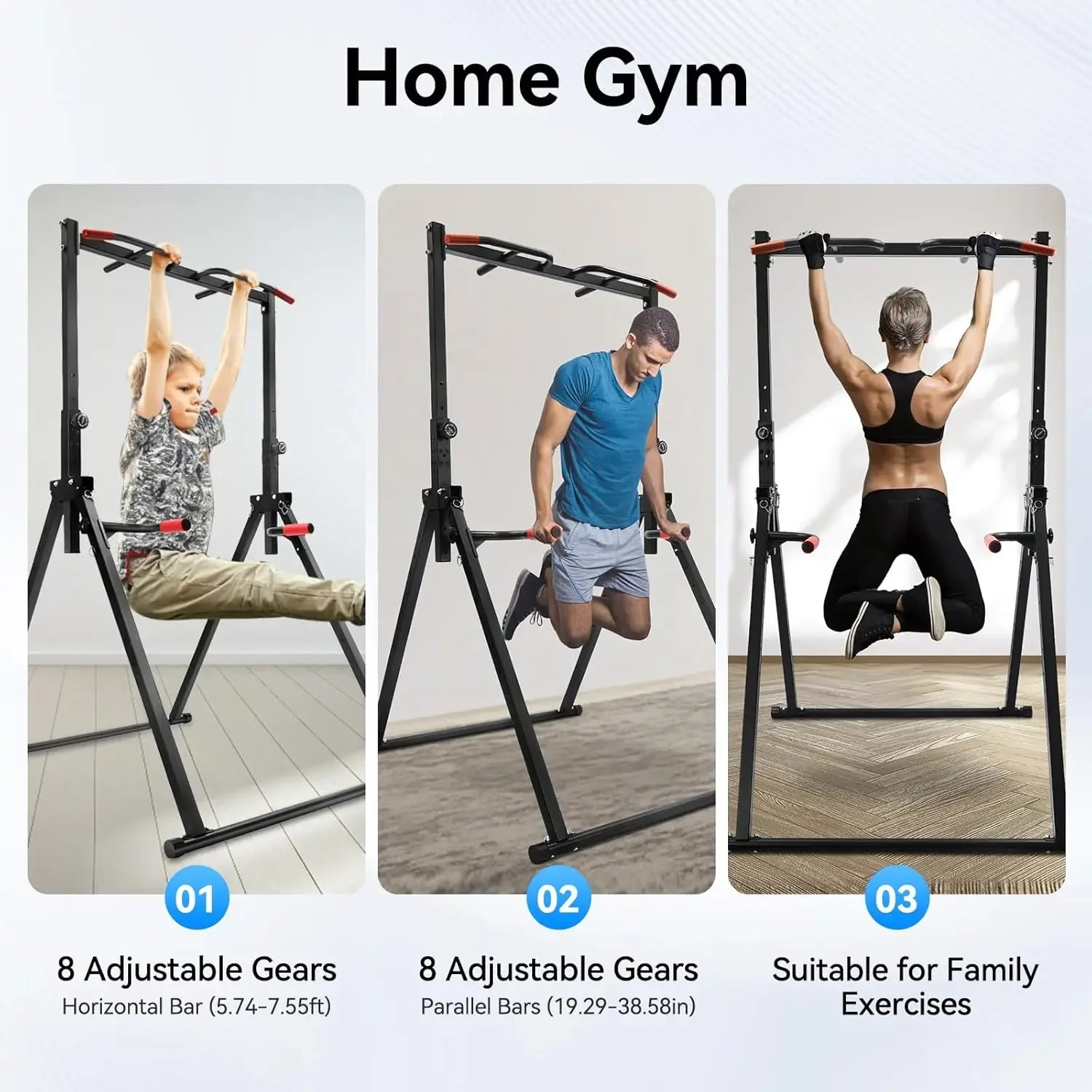 Power Tower Pull Up Bar Dip Station Adjustable Free Standing - Alice's Wellness Hub