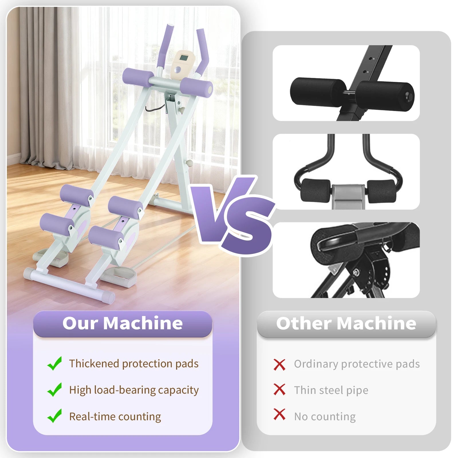 Abdominal Curling Exercise Machine Adjustable Dual Track Foldable Trainer - Alice's Wellness Hub