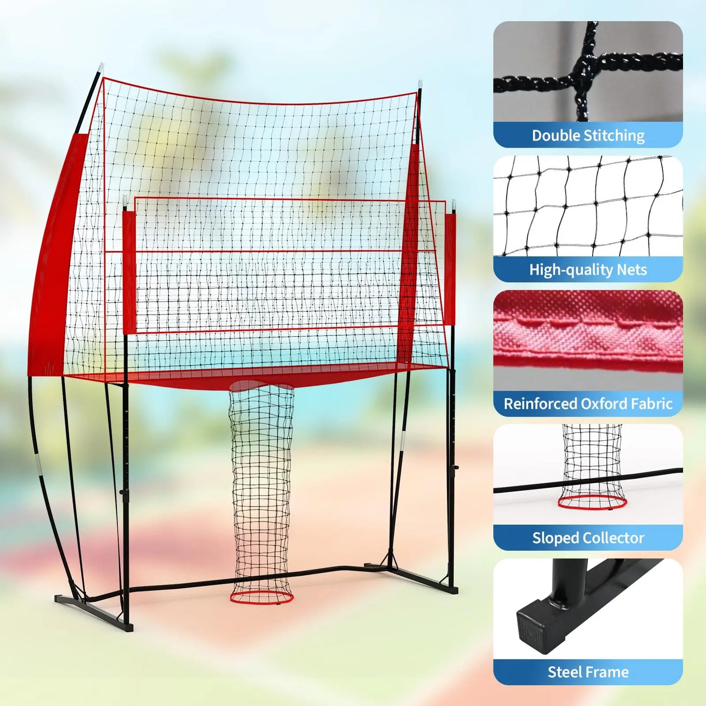 HiMISS Volleyball Net Height Adjustable Training System For Indoor Outdoor