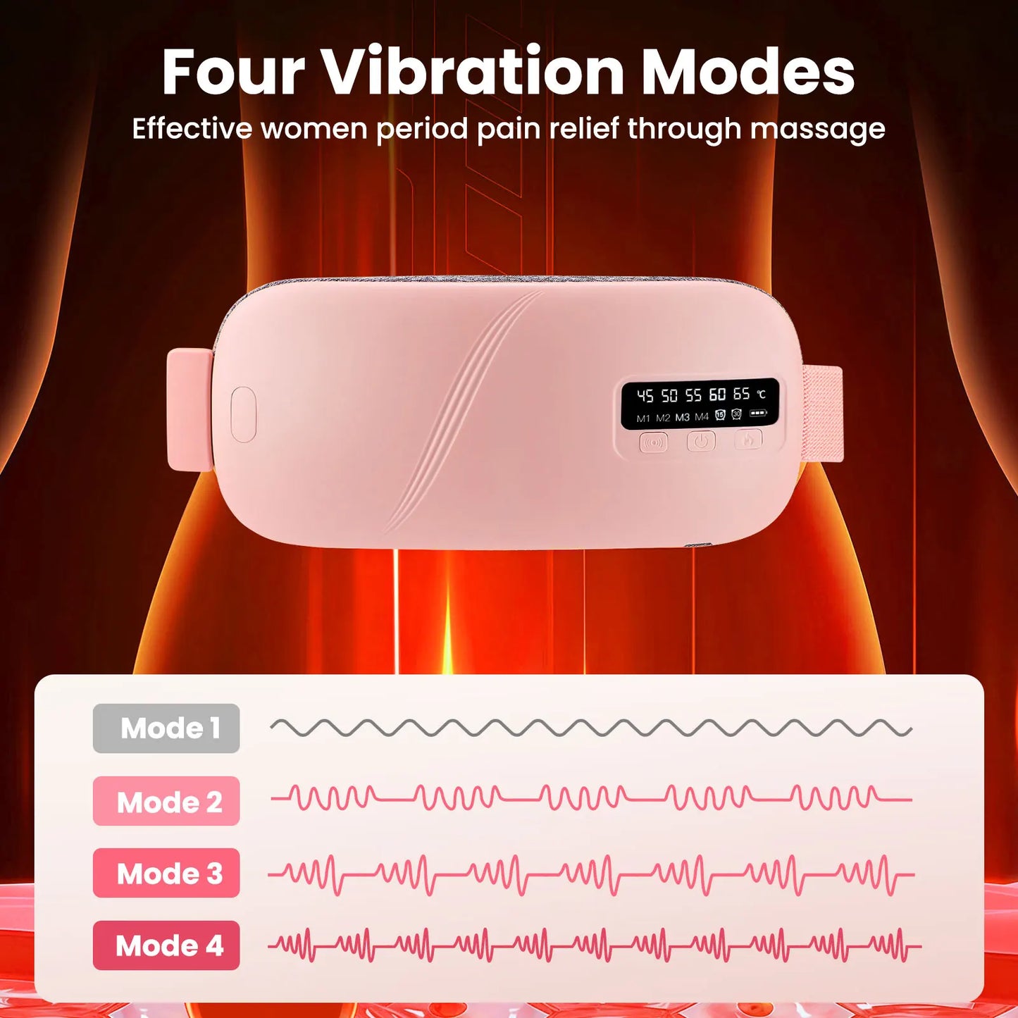 Hailicare Menstrual Heating Pad Belt Rechargeable Waist Massager