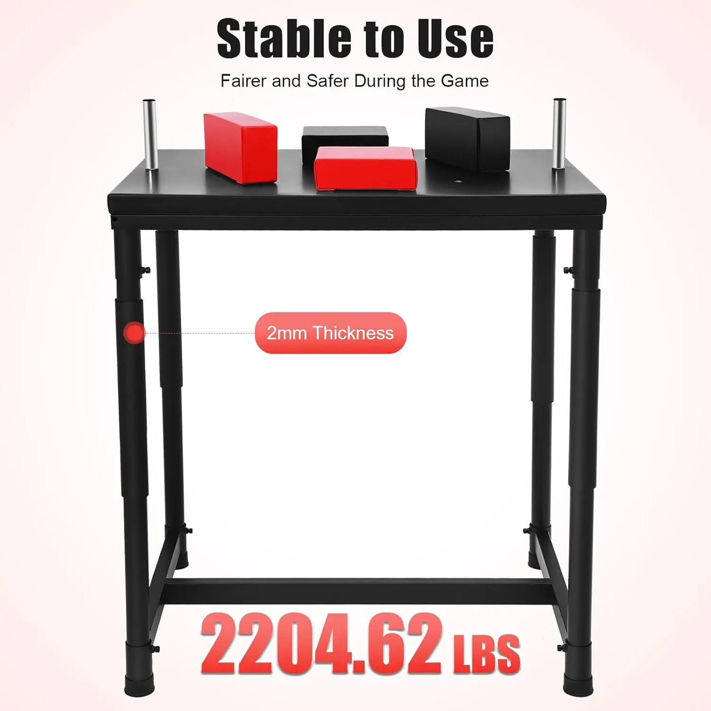 Arm Wrestling Training Table 2200Lbs Adjustable With Wrist Strap For Gyms