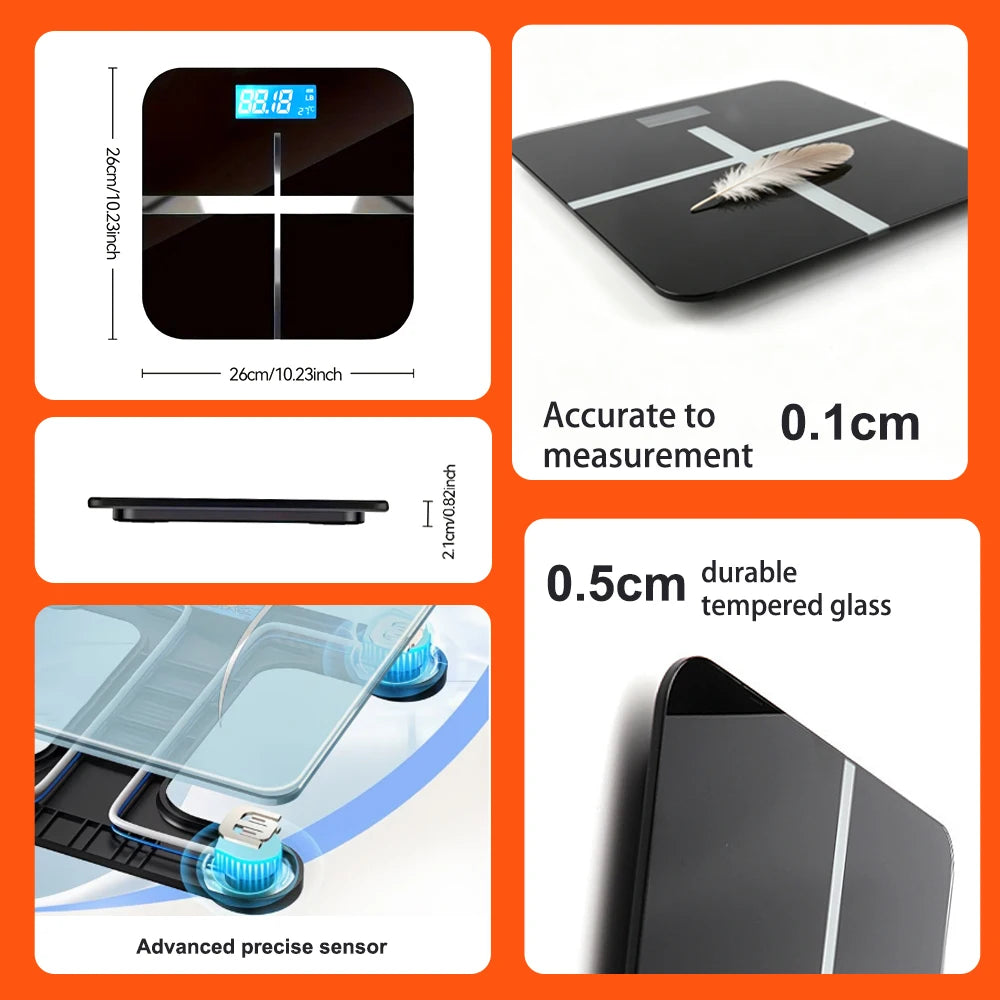 Premium Electronic Weight Scale With Tempered Glass And LCD Display