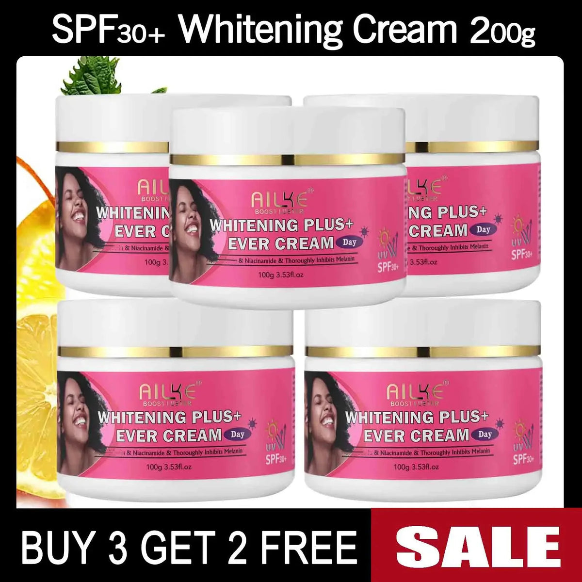 AILKE Natural Brightening Cream Set Moisturizing Whitening Facial Skincare Organic