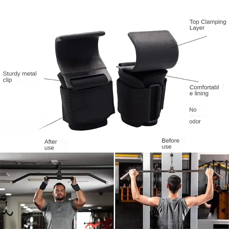 MIHJUSFDH Weight Lifting Hooks Set for Deadlifts and Pullups