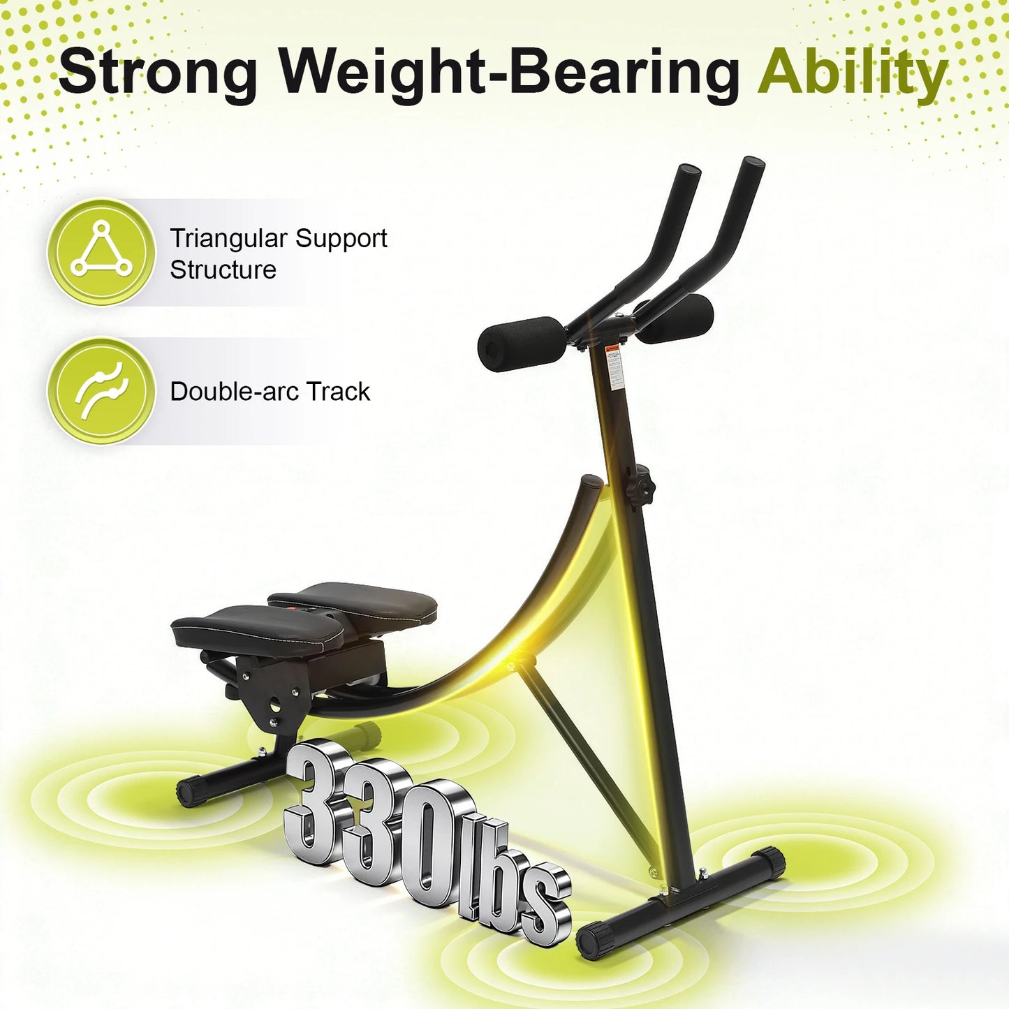 Ab Machine With LED Display, 330 Lb Capacity, Foldable Gym