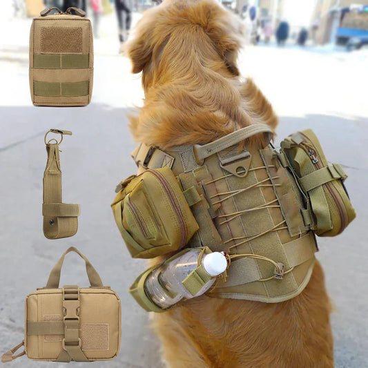 Military Tactical Dog Harness Molle Pouch Belt Attachment Kit