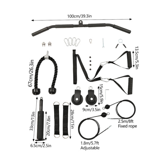 Cable Weight Pulley System For Home Gym With Safety Ropes