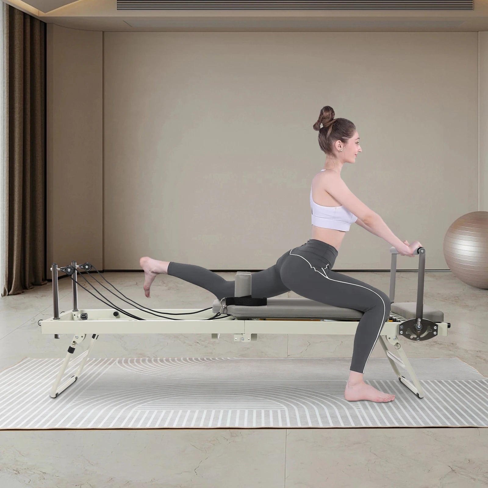 Foldable Pilates Reformer Machine For Multifunctional Yoga And Fitness Equipment - Alice's Wellness Hub