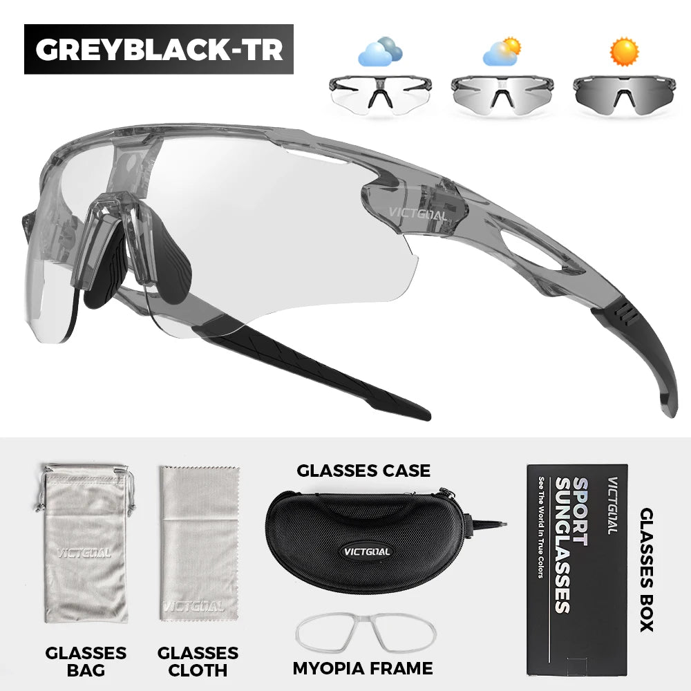 Victgoal Photochromic Cycling Sunglasses UV400 Protection For Men Women