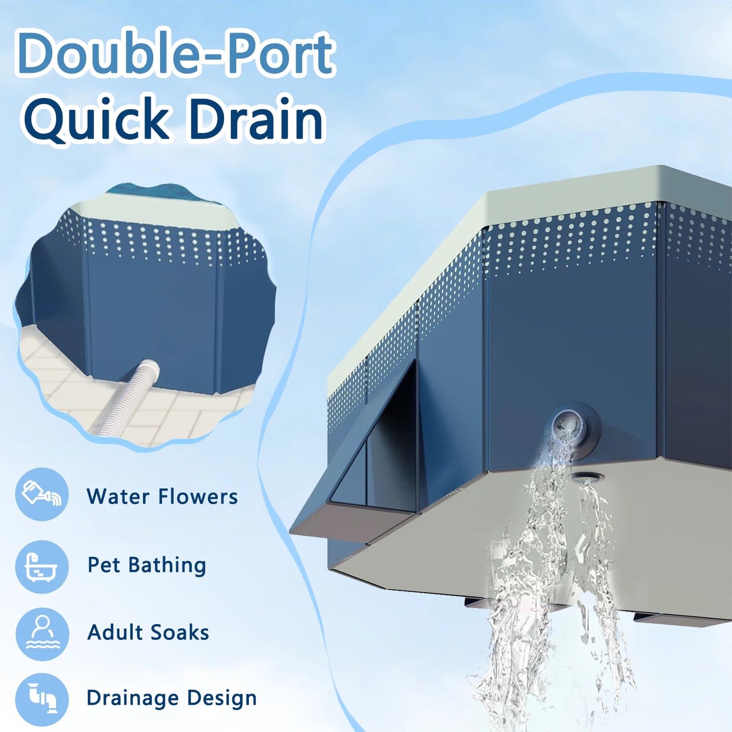 Foldable Inflation Free Family Swimming Pool PVC Portable Backyard