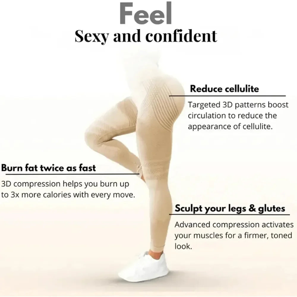 Cellulite Reduction 3D Leggings For Toned Legs And Waist