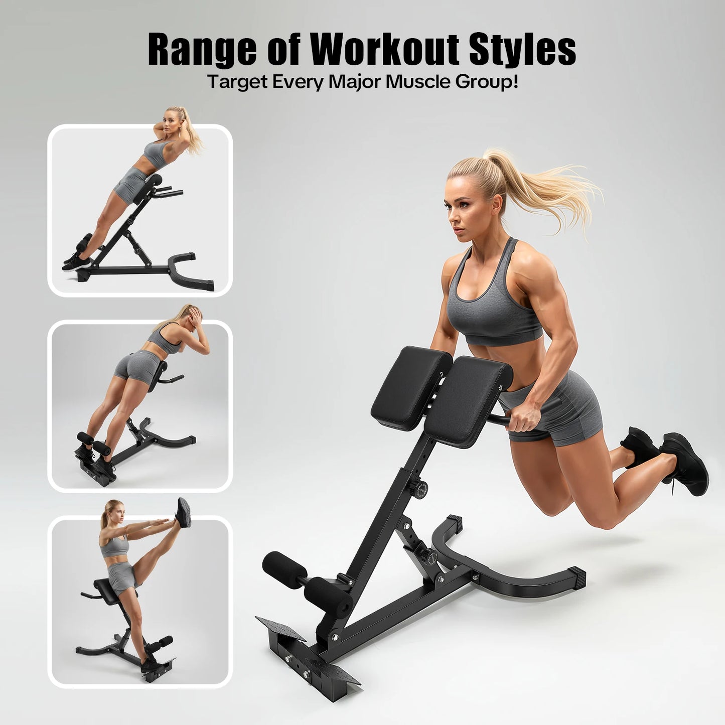 Back Extension Roman Chair With Foldable Steel Frame - Alice's Wellness Hub