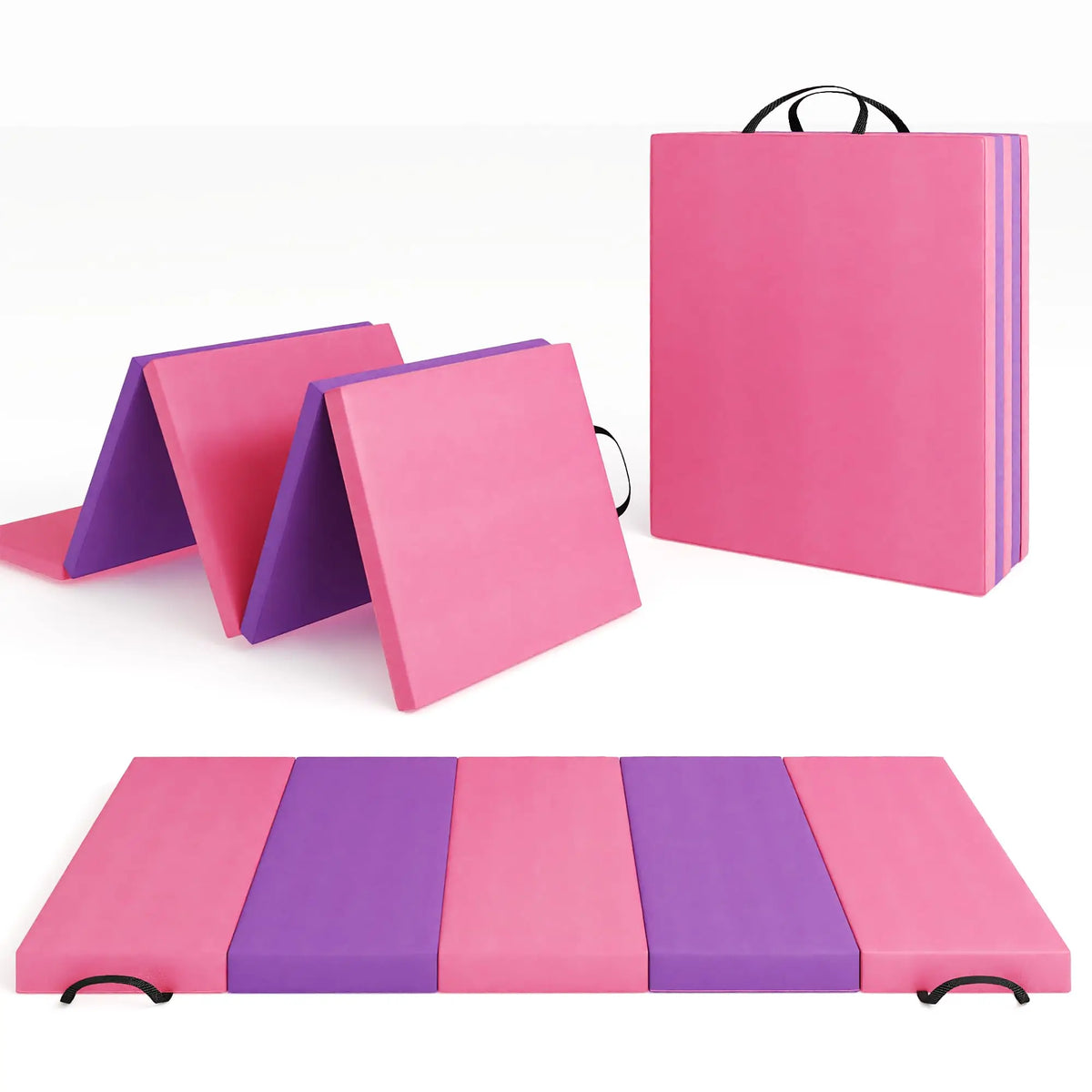 Gymnastics Mat,4-/5-fold Exercise Mats, Gymnastics Tumbling Mats, Thick Portable Home Gym Floor Pad for Yoga, Pilates, Aerobics