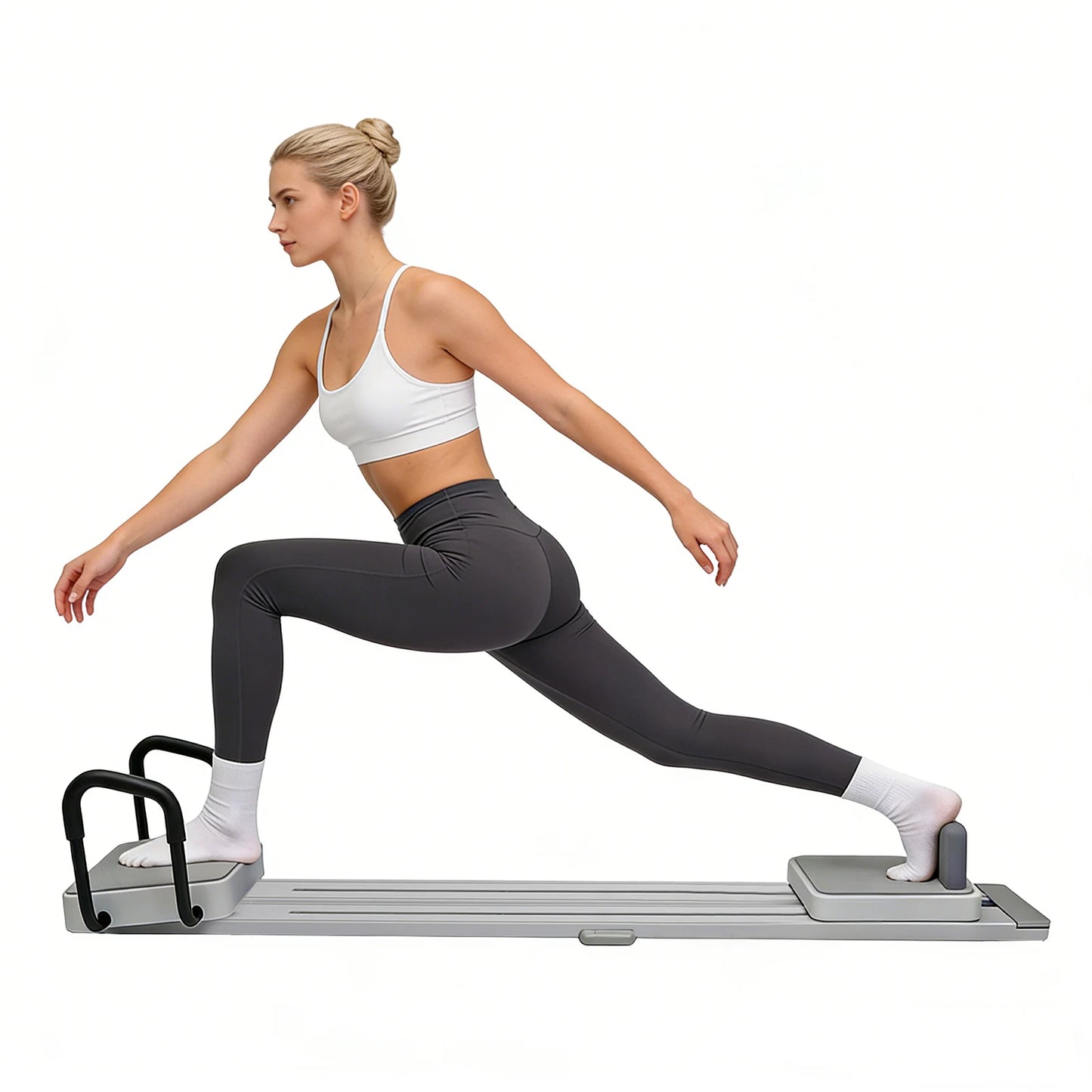 Pilates Reformer Board With Extended Track Multifunctional Ski Machine - Alice's Wellness Hub