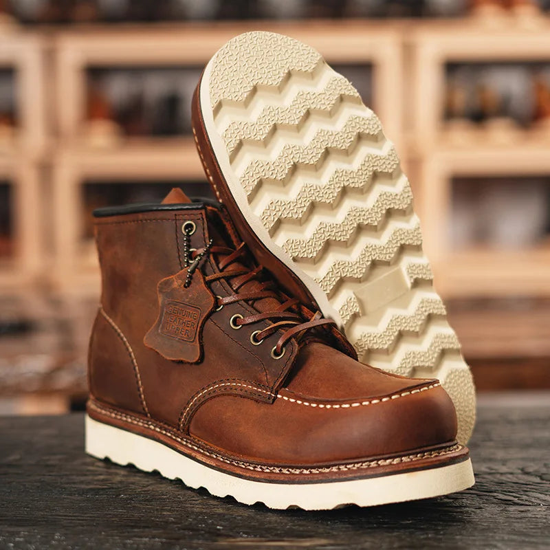 KOWM Waterproof Cowhide Leather Hiking Boots For Outdoor Trekking