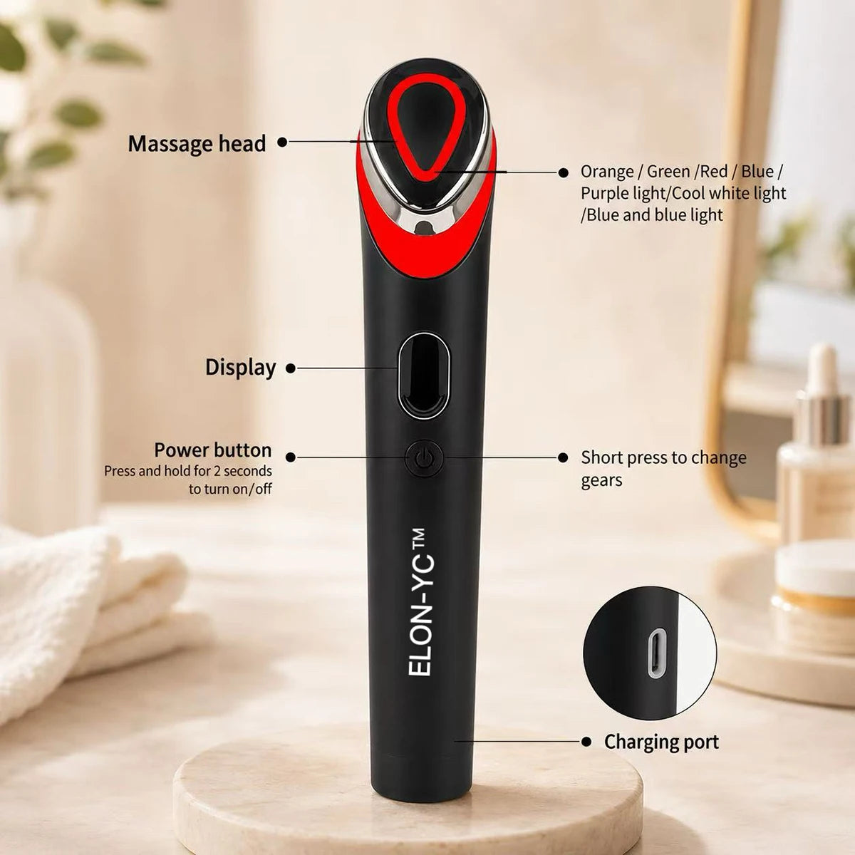 Microcurrent Ems Facial Massager Device For Home Skin Care