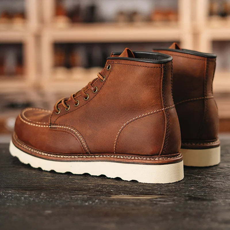 KOWM Waterproof Cowhide Leather Hiking Boots For Outdoor Trekking